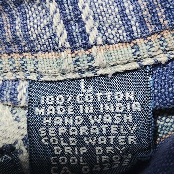 Vintage 70s western soft blue purple and white cotton plaid button-up shirt - Picture 8 of 15